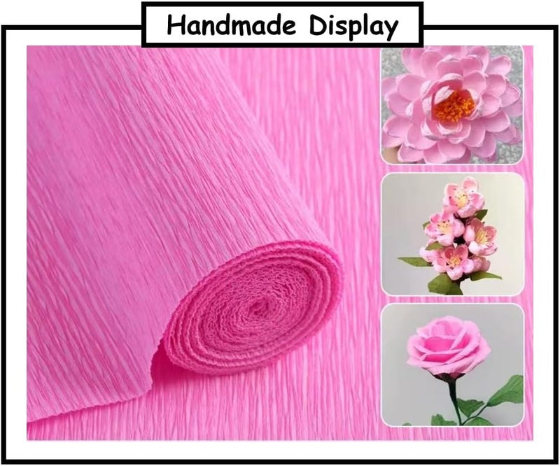 LCREATE LCREATE LCREATE Crepe Paper Roll 8.2ft Long 17 Inch Wide for Wedding Ceremony Various Large Festivals Decoration (Pink) - Image 1